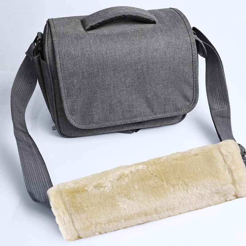 MOONET 2 Packs Car Seatbelt Covers Shoulder Pad for More Comfortable Driving, Universal Seat Belt Cover for Handbag Camera Backpack Straps, Soft Faux Sheepskin Wool Seat Belt Cushion (Beige) - Image 3
